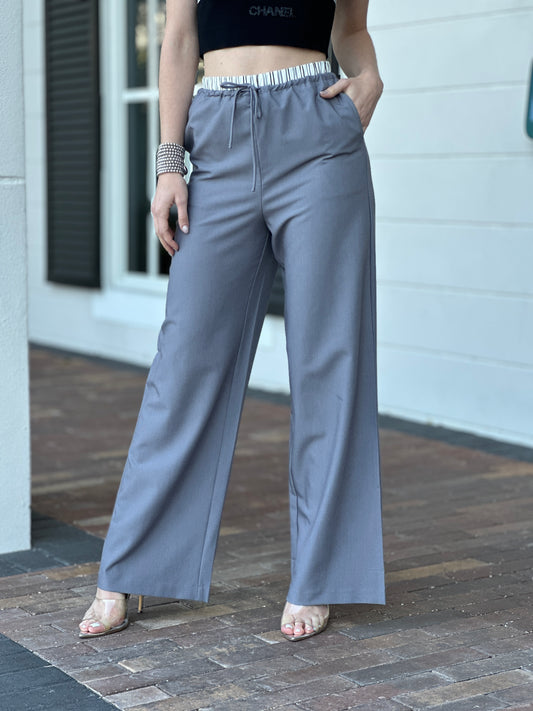 Selena Gray Waistband Pants