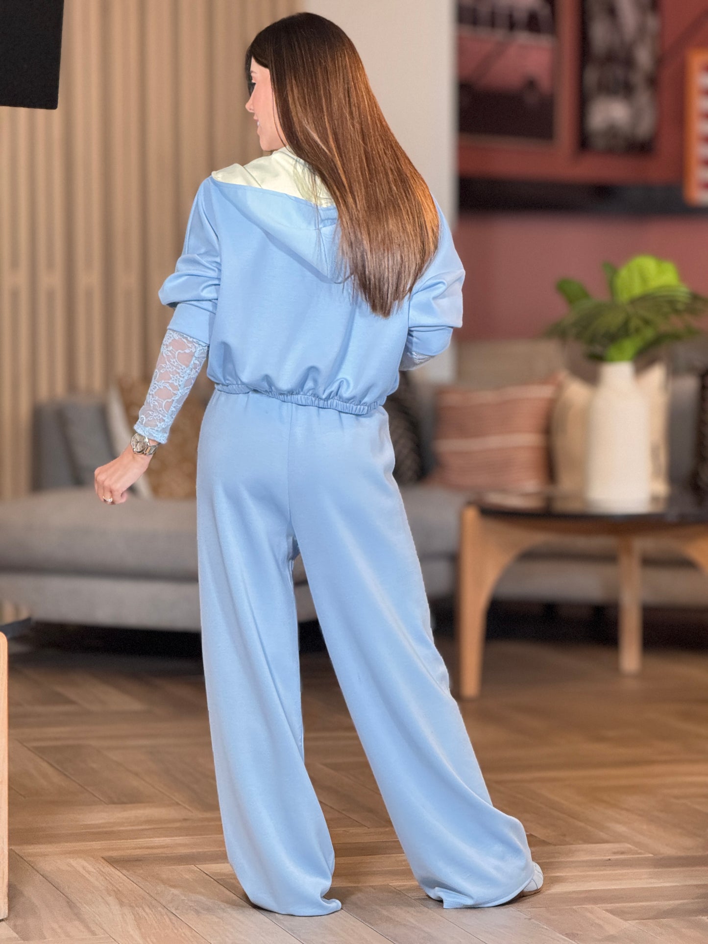 Itoo Blue/Yellow Hoodie Sport Set