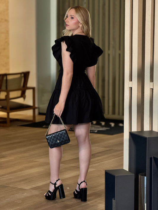 Strut Black Ruffle Dress