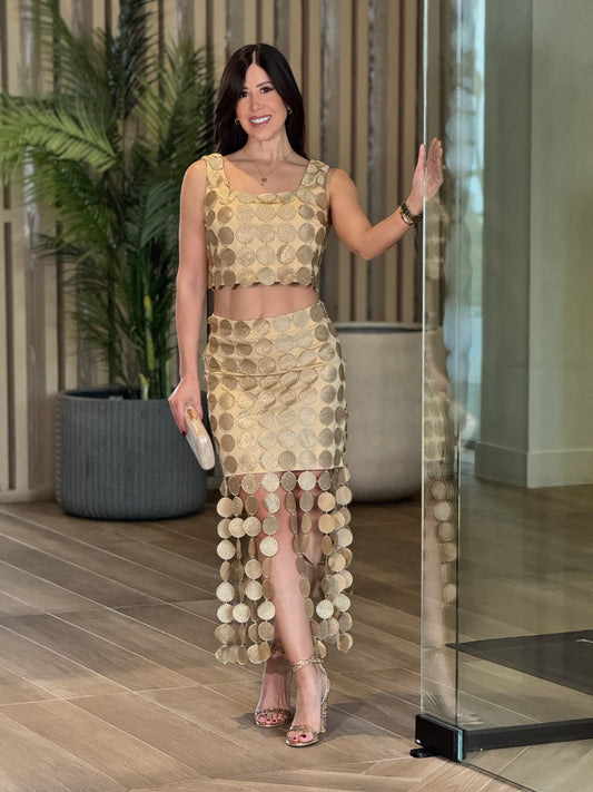 Angélica Gold Circles Skirt Set Gala