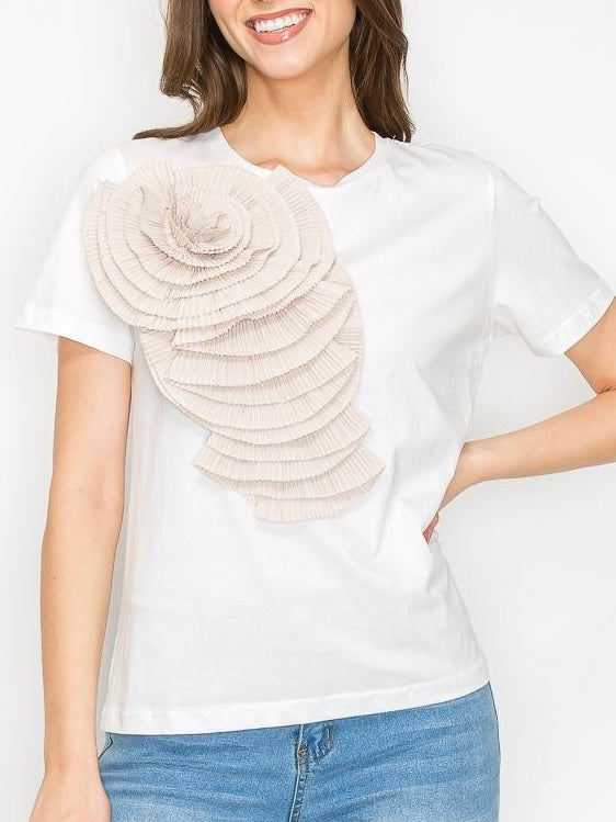 Vogu White Beige T-Shirt