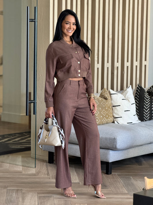 Voguish Yvory Bomber Jacket Set