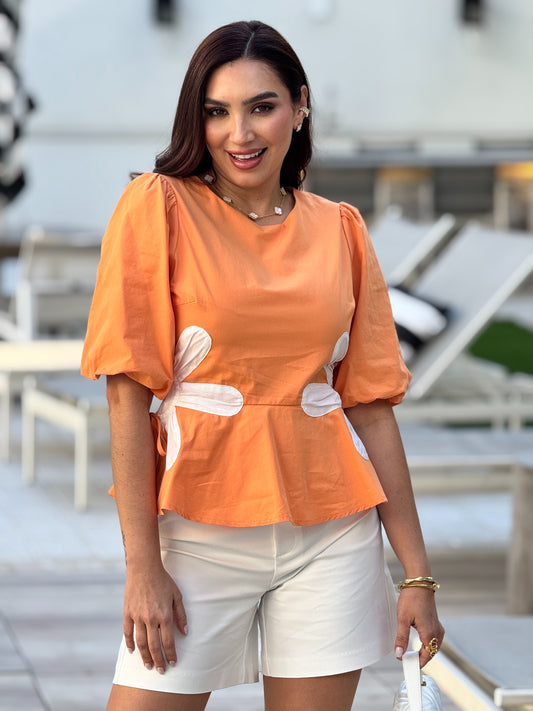 Strut Orange Flowers Shirt