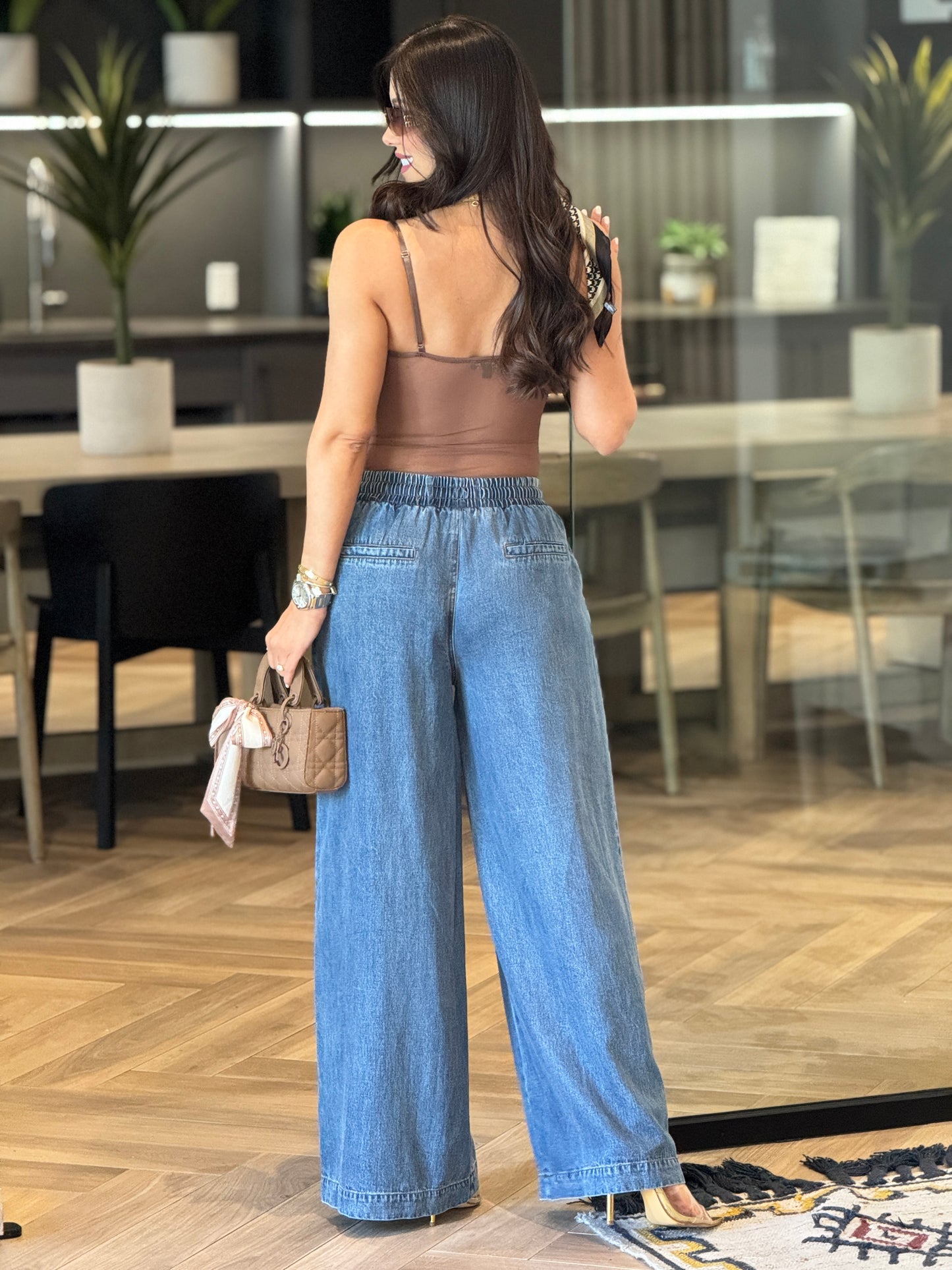 Caro Brown Corset Bodysuit Top