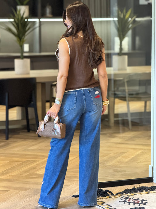 Fishies Brown Vest Top