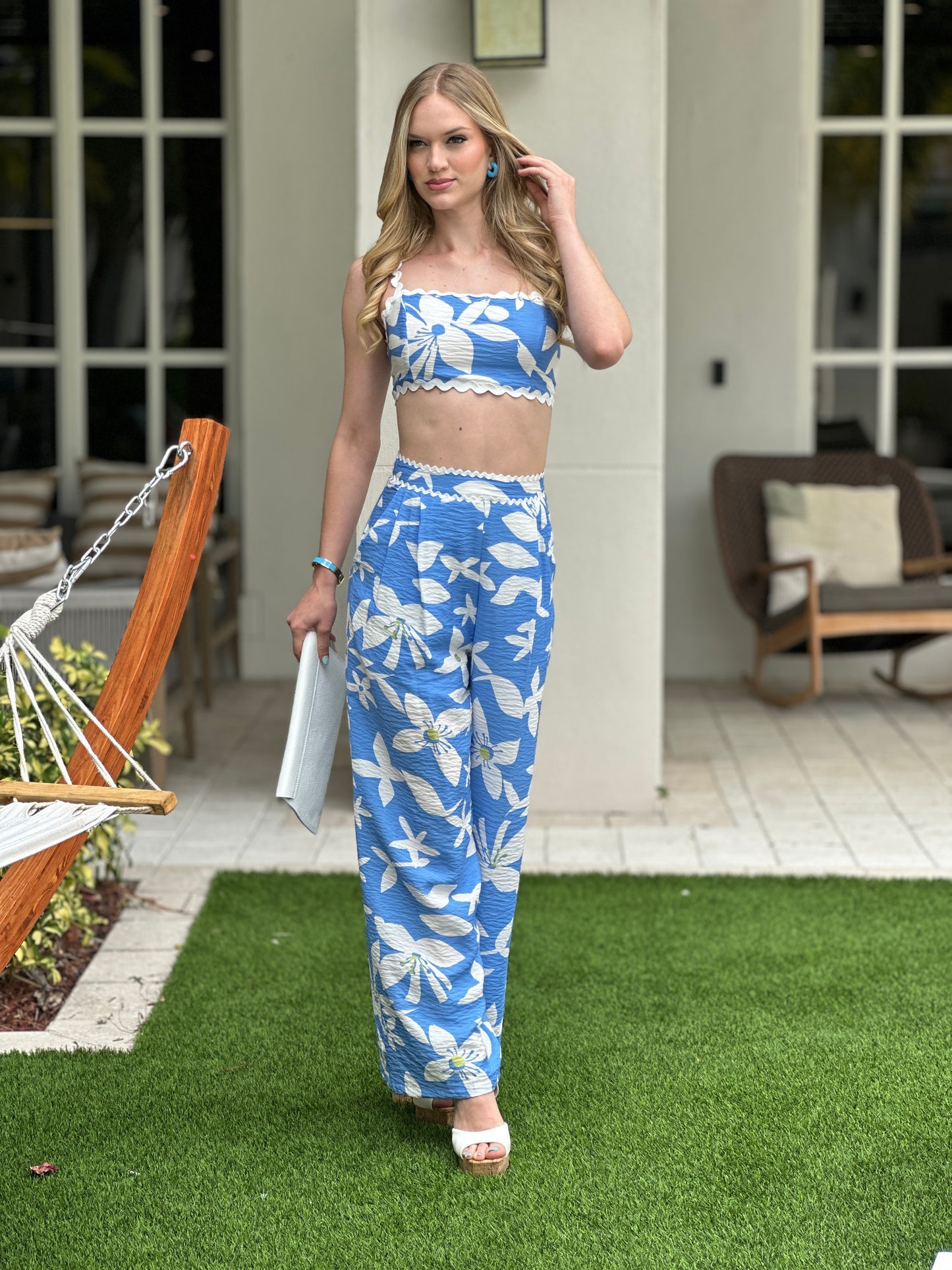 Sky Blue/White Print Set