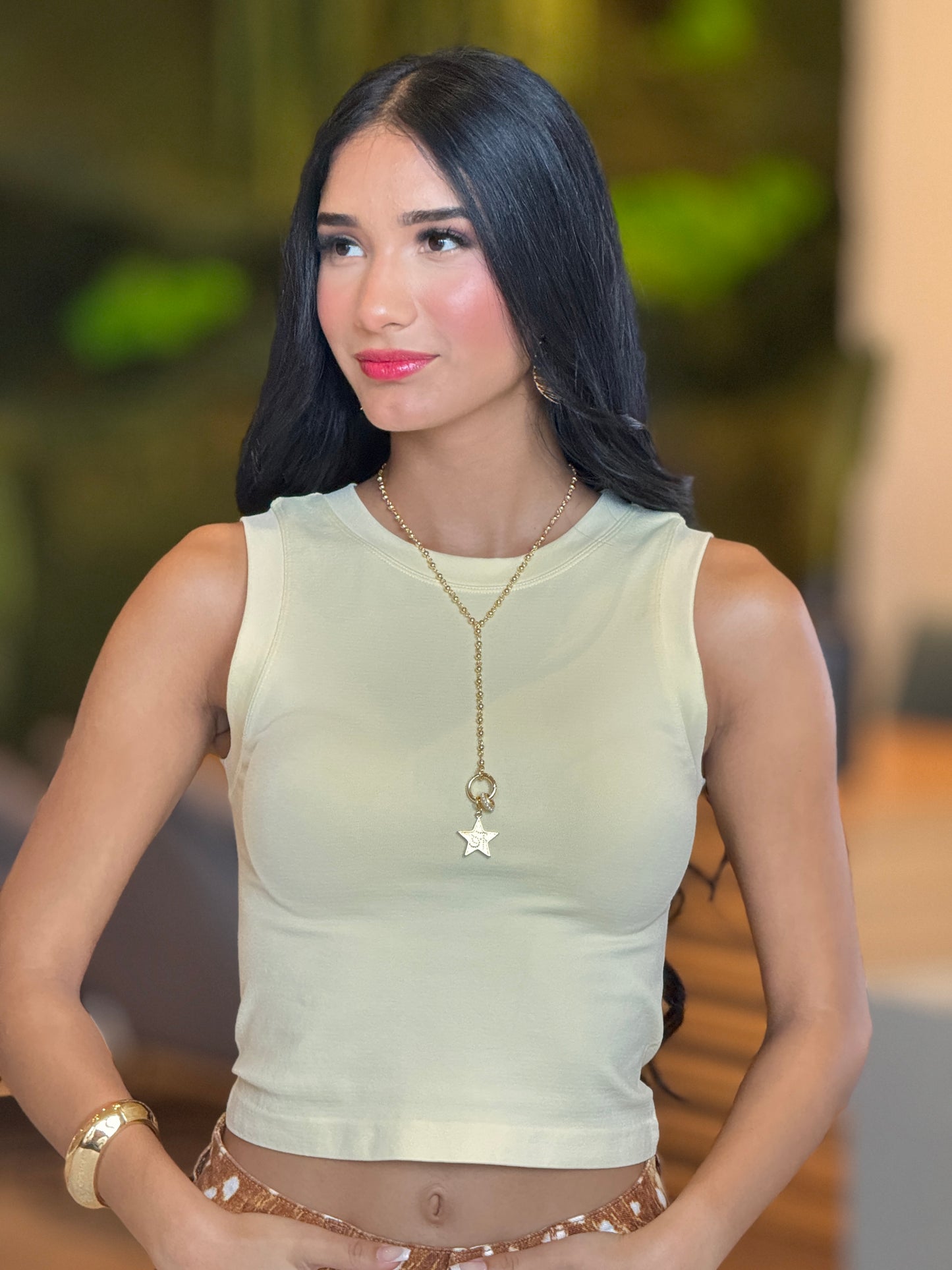 Bellie Yellow Lycra Basic Top
