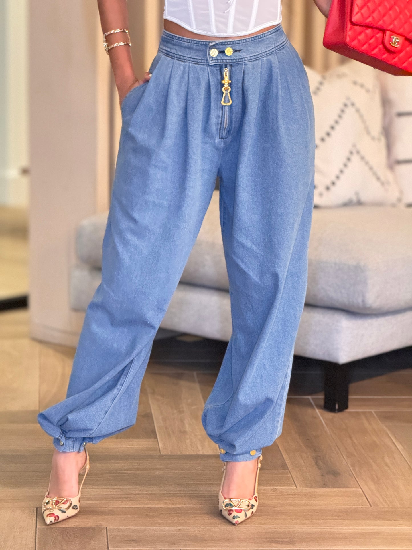 Itoo Denim Gold Carey Barrel Pants