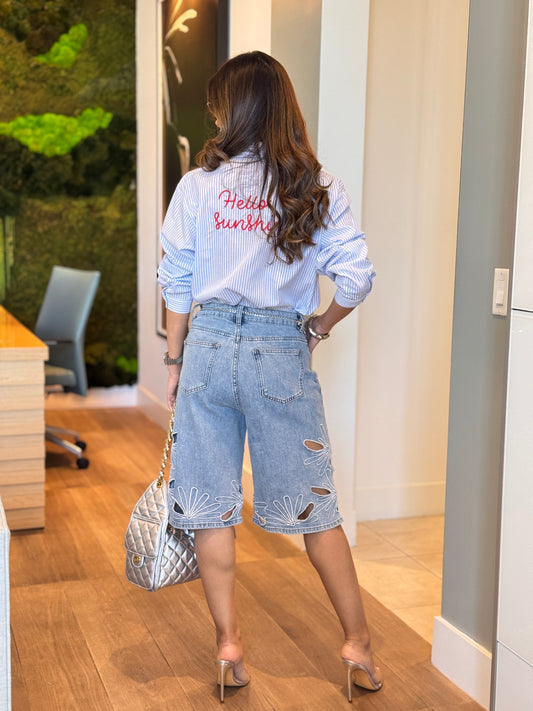 Margaritas Light Denim Bermuda Shorts