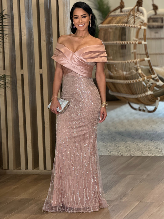 Norkys Pink Satin Dress Gala