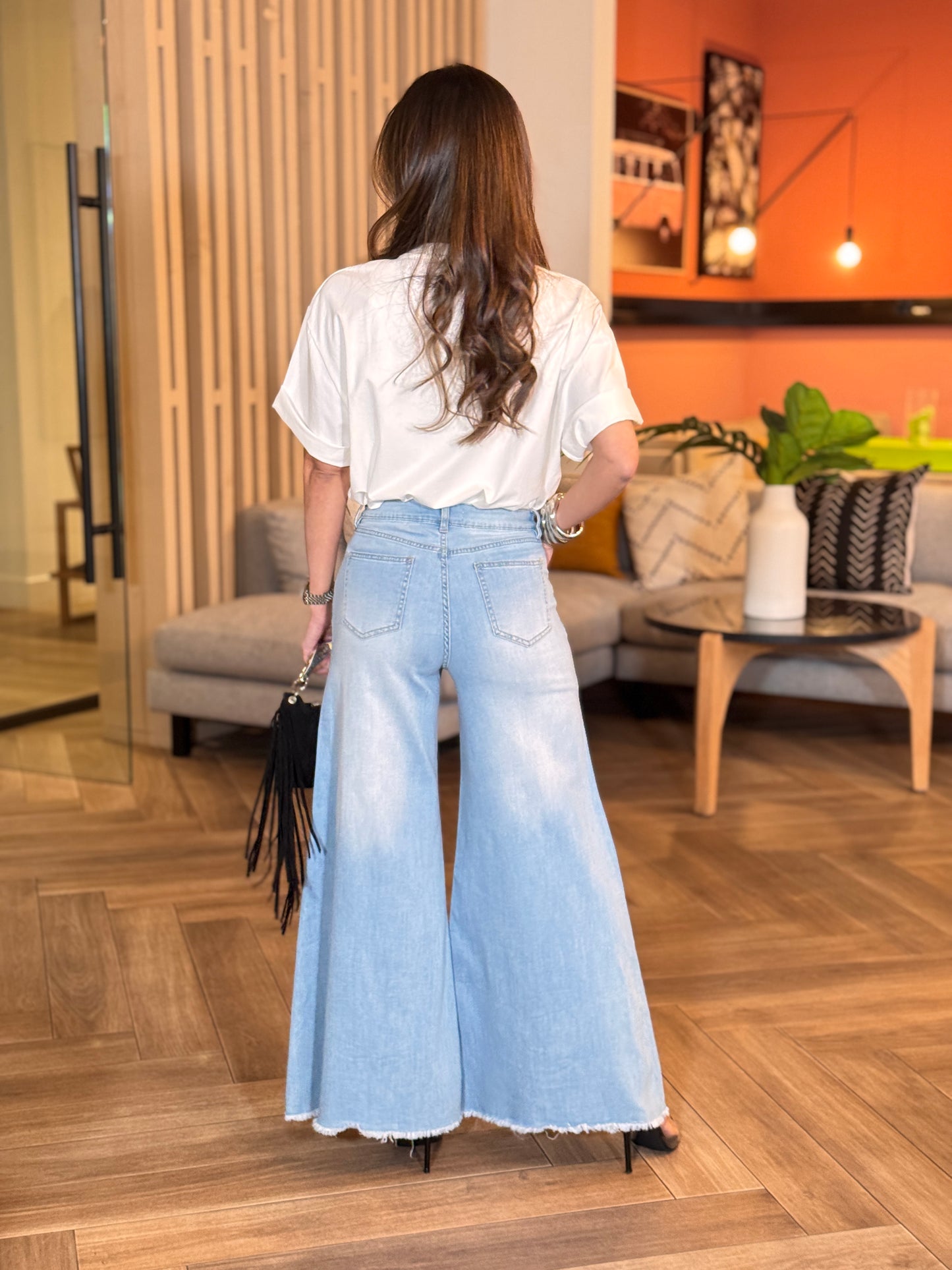 Cartoon Rhinestone Wide Jeans