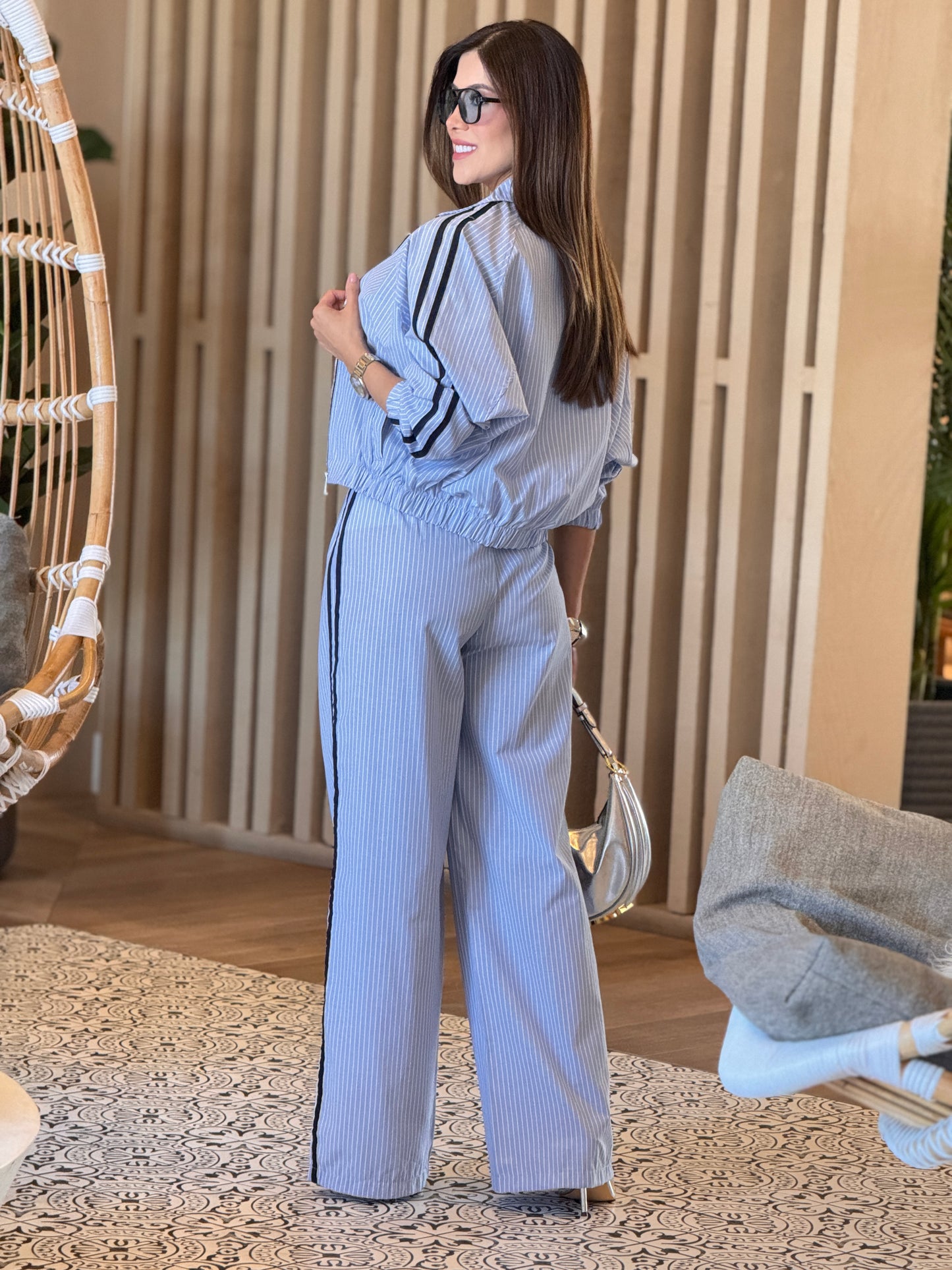 Twist Blue/Lines Jacket Set