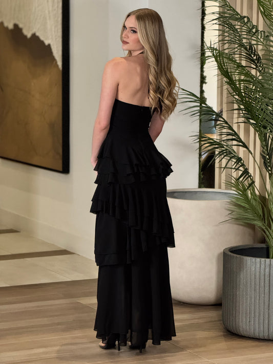 Luxxie Black Ruffle Dress Gala