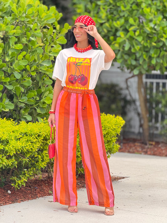 Daz Orange/Pink/Maroon Lines Pants