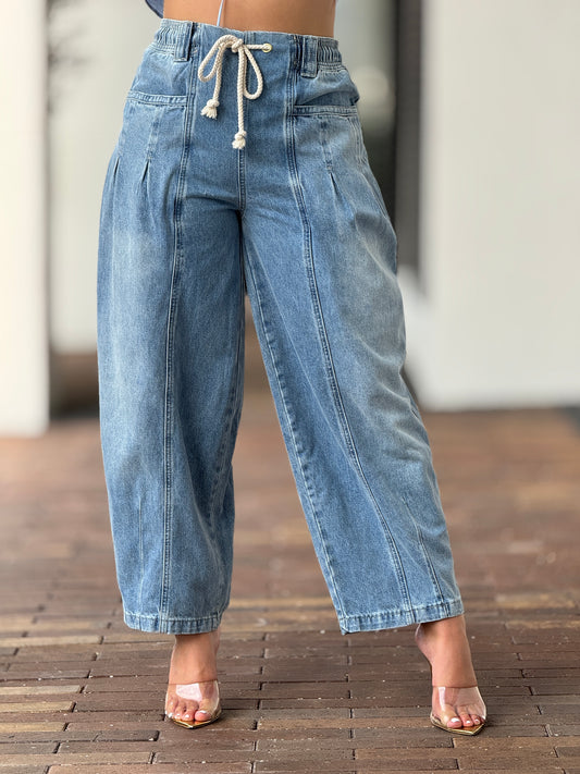 Amber Denim Barrel Jeans