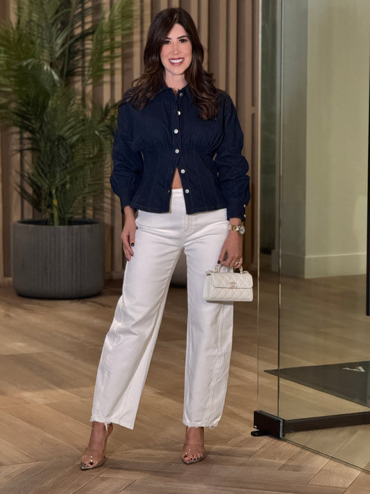 Love Verbet White Barrel Jeans