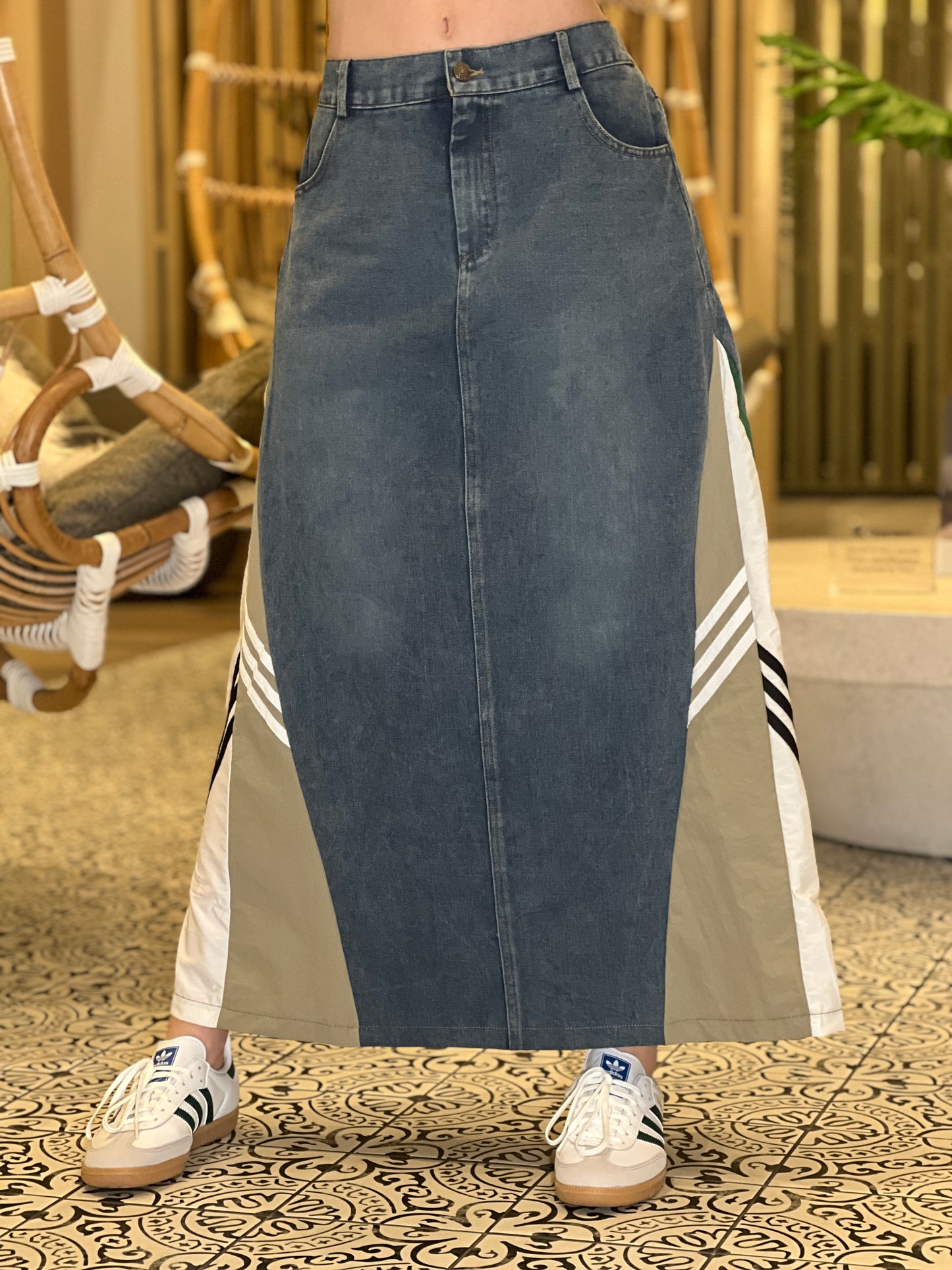 Addie Denim Lines Skirt