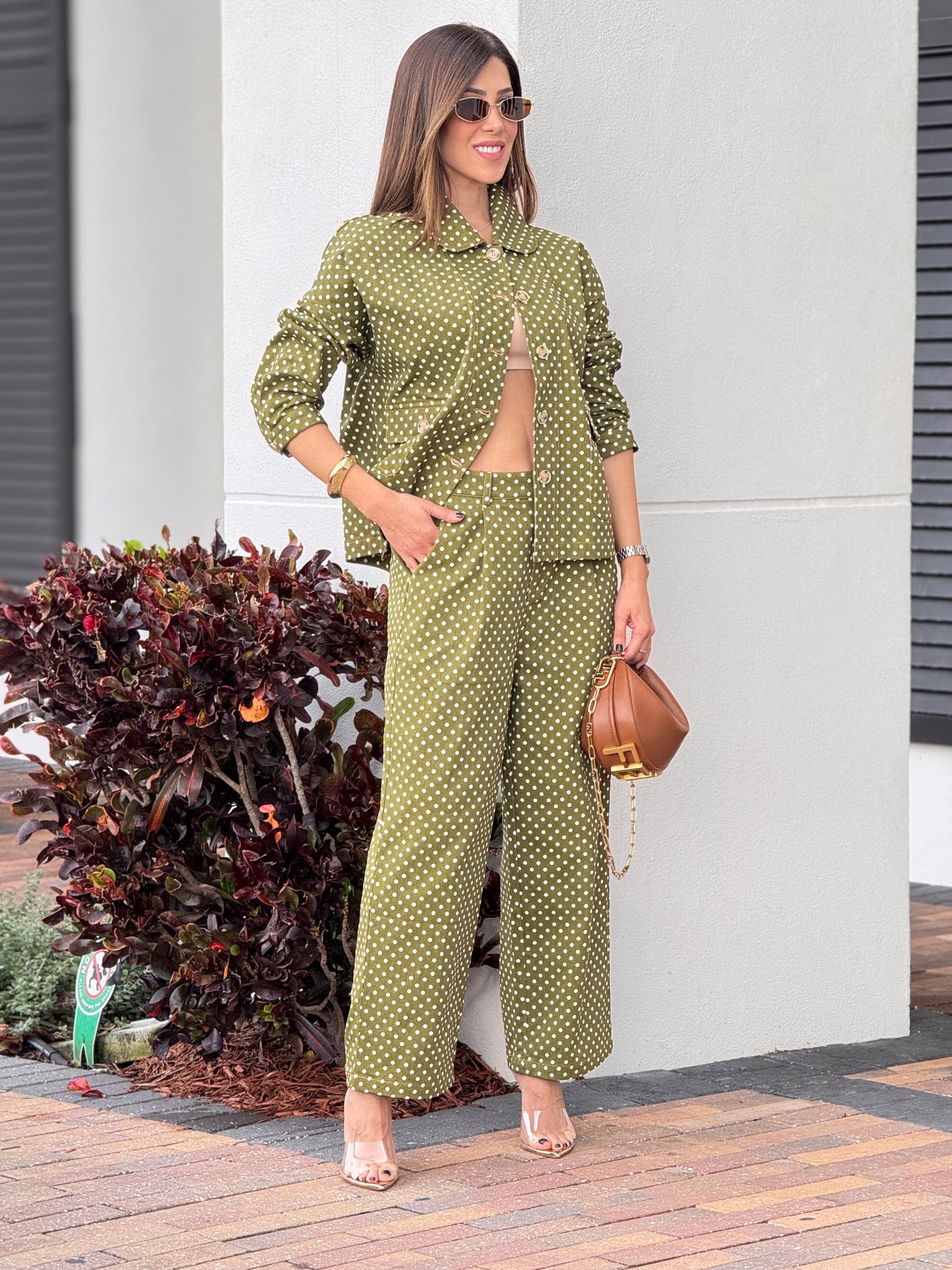 Willa Green Polka Dots Oversized Set