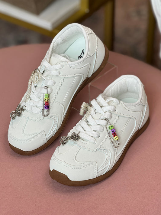 Miu White Charm Sneakers