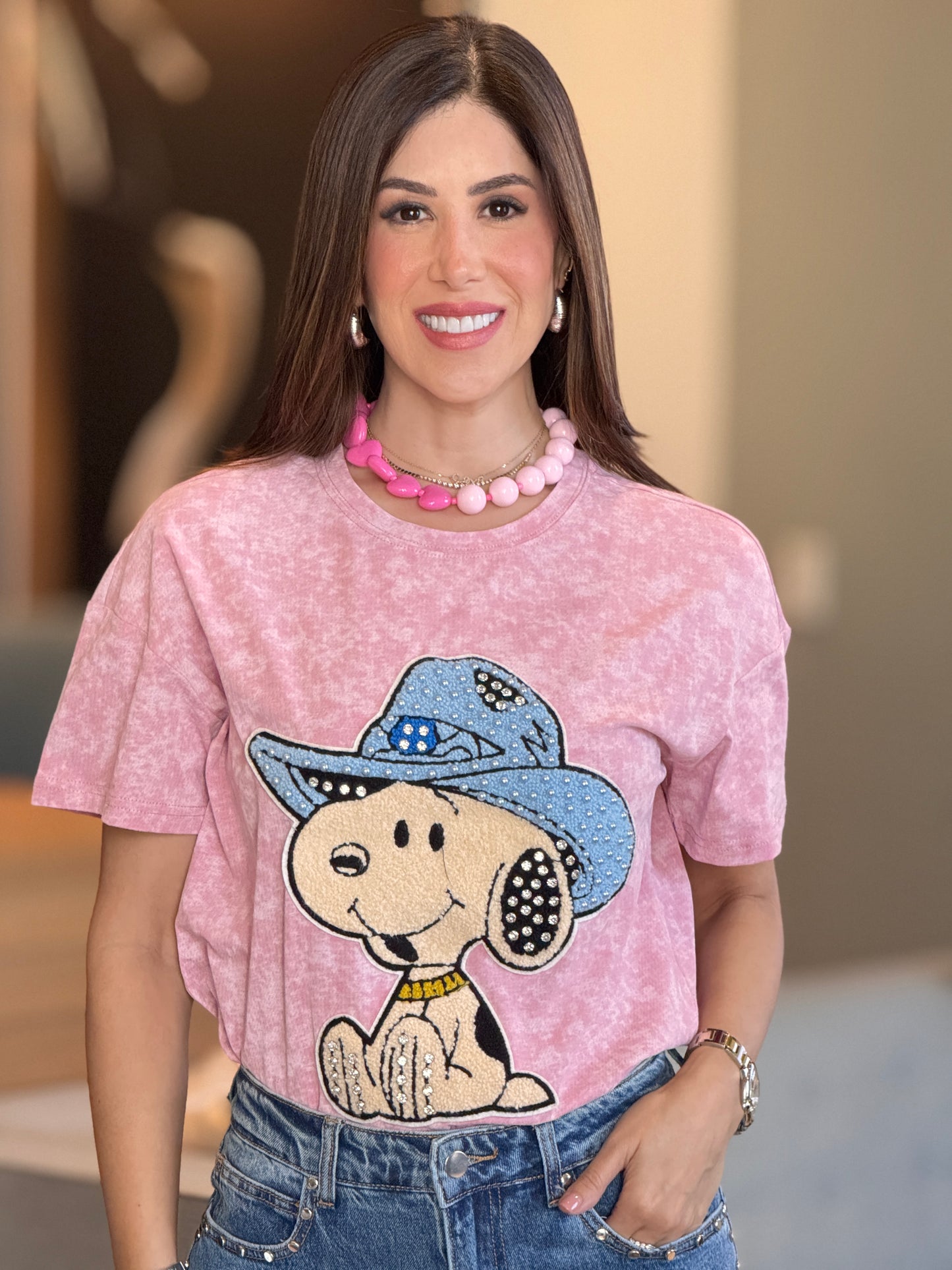 Cowbear Fuzzy Pink T-Shirt