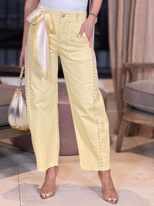 Italian Yellow/Silver Remaches Jogger Pants