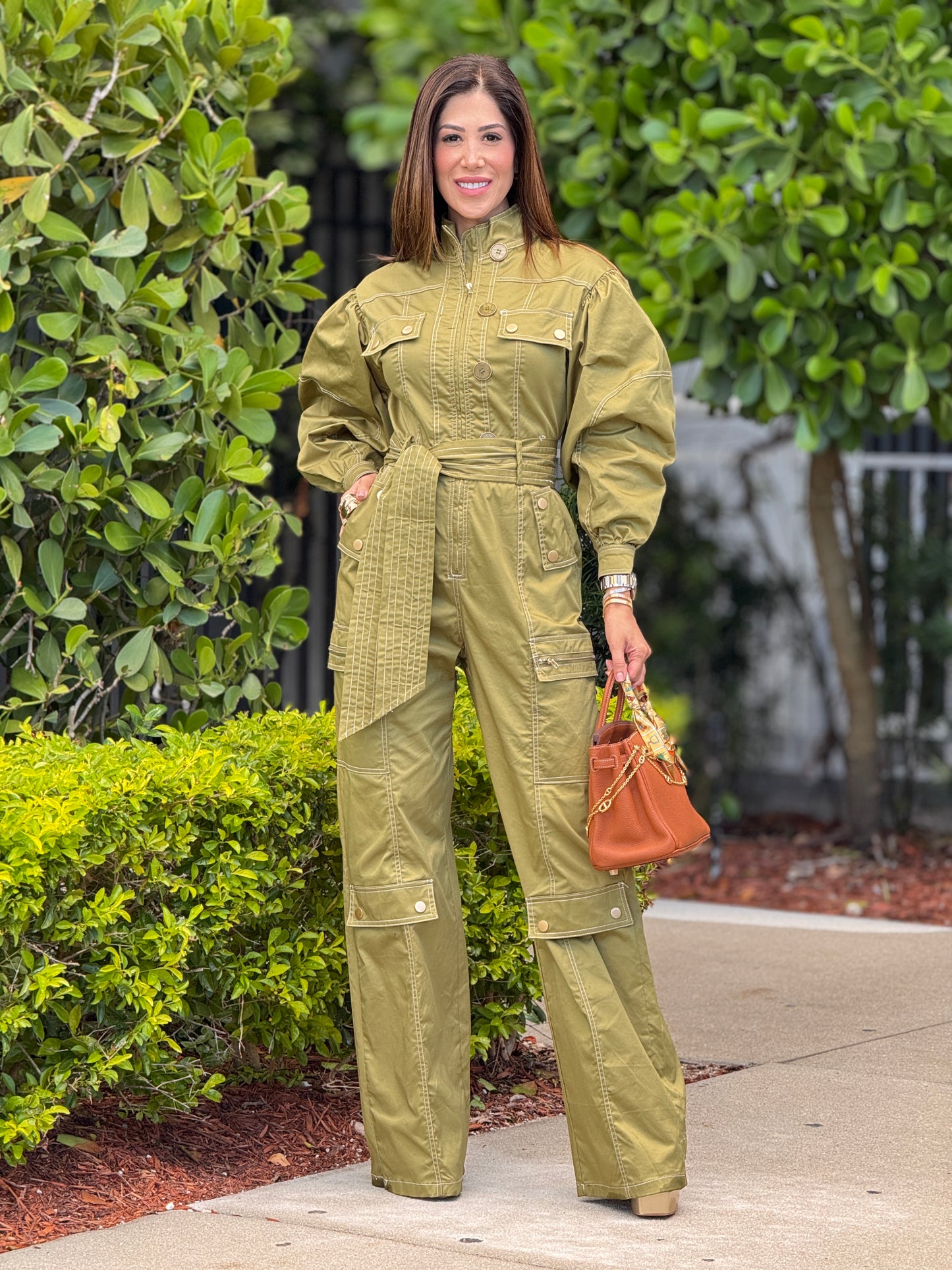 Chic Green Aviator Jumpsuit