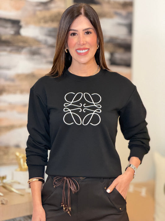 Lore Black Logo Sweater Top