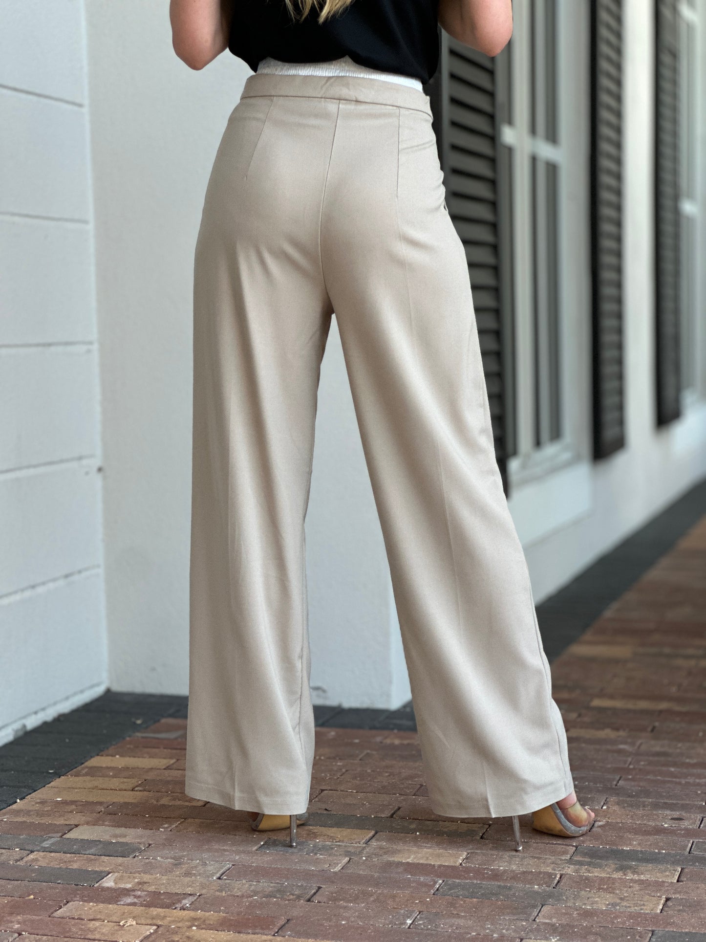 Carly Beige Waistband Pants