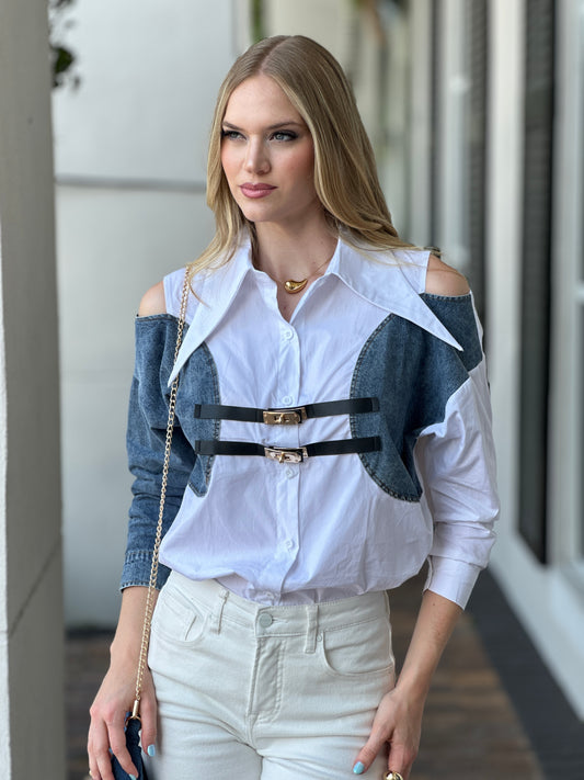 Phoebe Denim/White Shirt