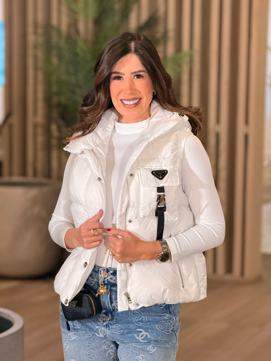Marfa White Puffy Vest