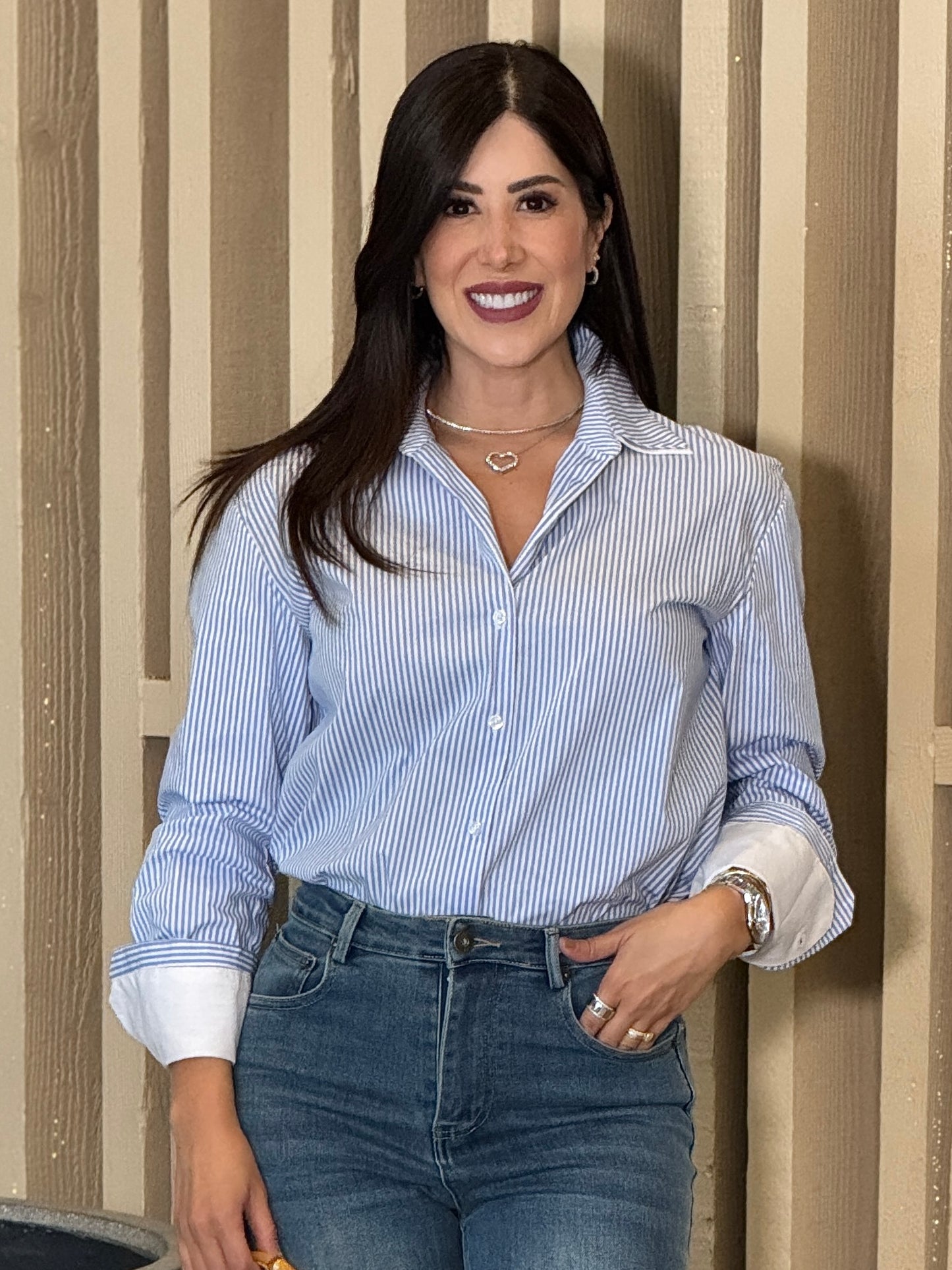 Ovianca Blue Lines Shirt