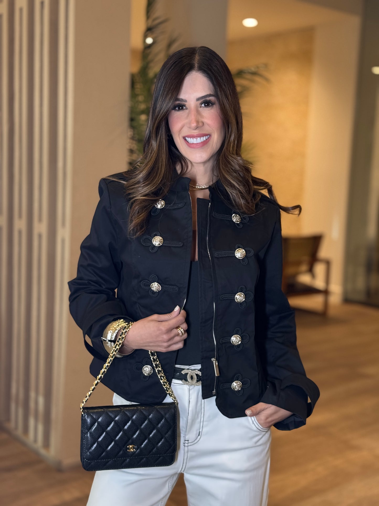 Liberty Black/Silver Studs Jacket Top