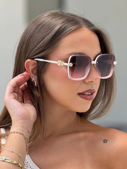 Cece White/Pink Sunglasses