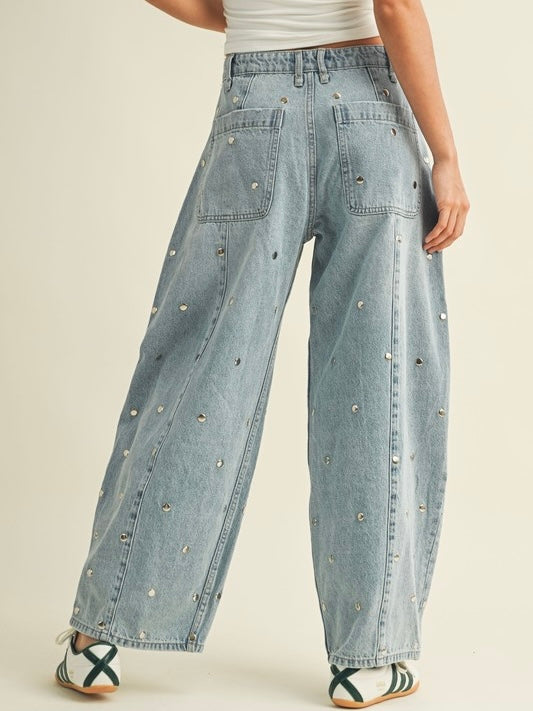 Klaire Light Denim Studs Jeans