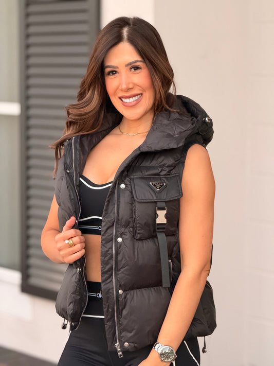 Marfa Black Puffy Vest