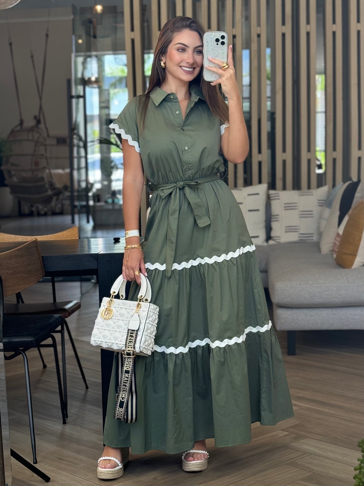 Venecia Green Italian Dress