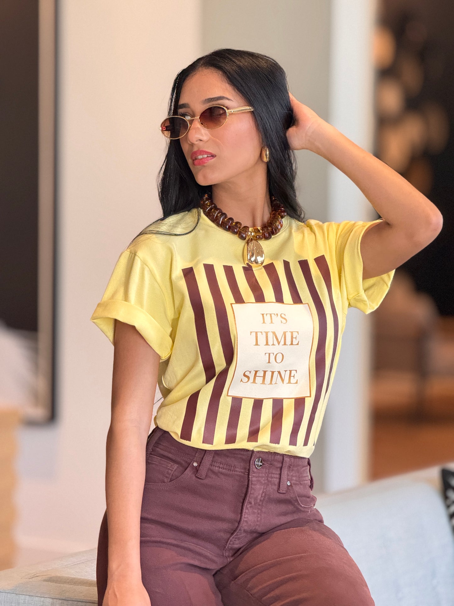 It’s time Brown/Yellow T-Shirt
