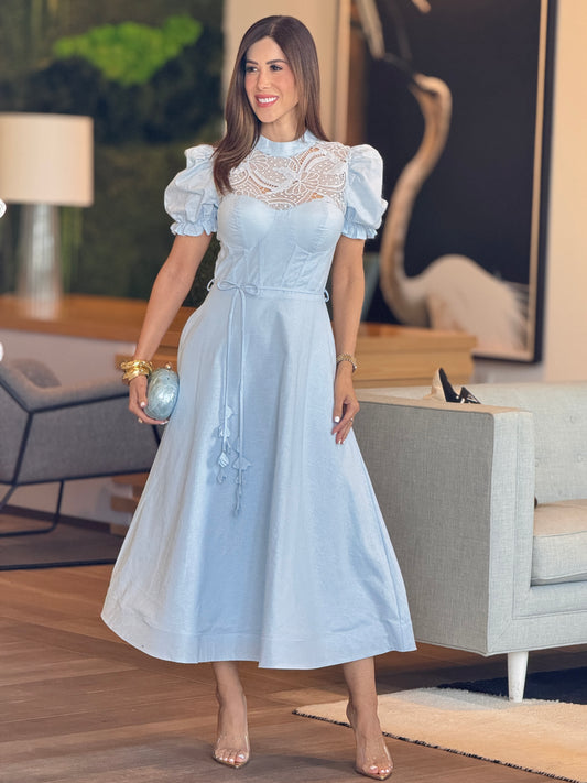 Lucy Blue Torchon Puffy Dress