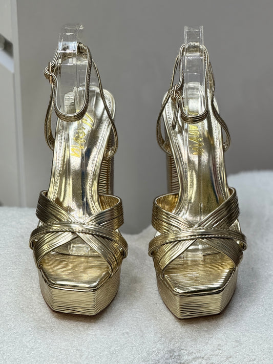 Gia Gold Patent Heels