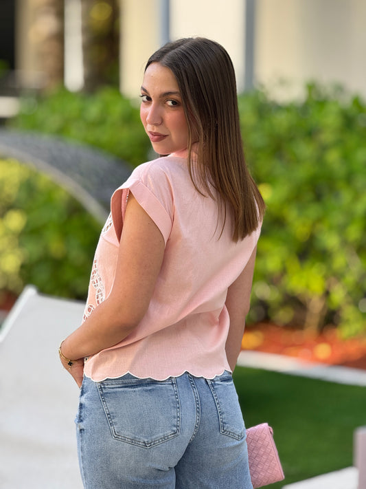 Panni Pink Torchon Shirt