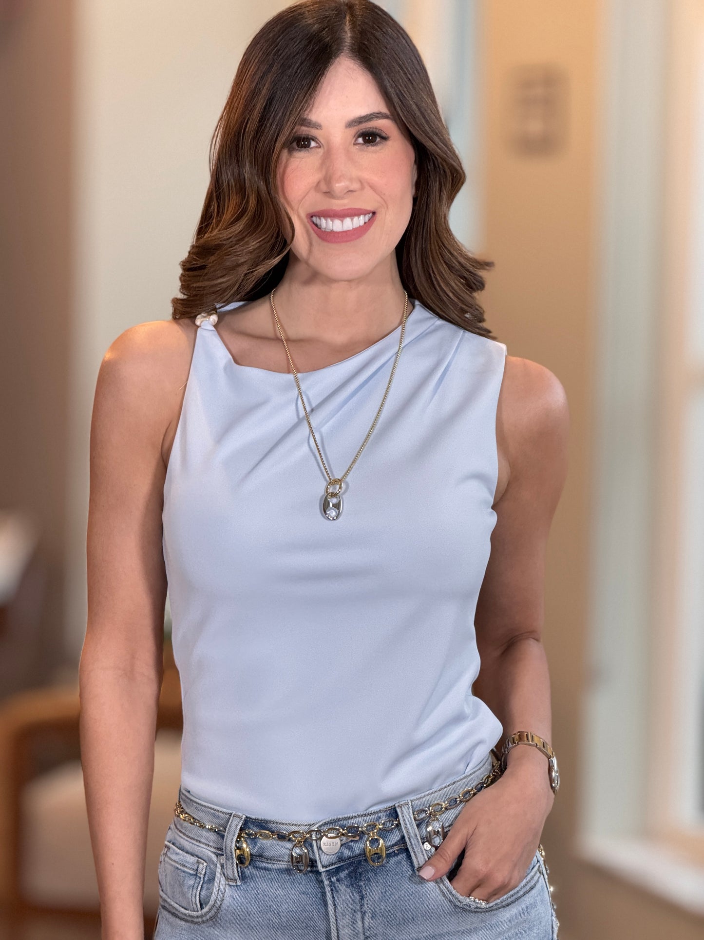 Fifty Baby Blue Basic Top