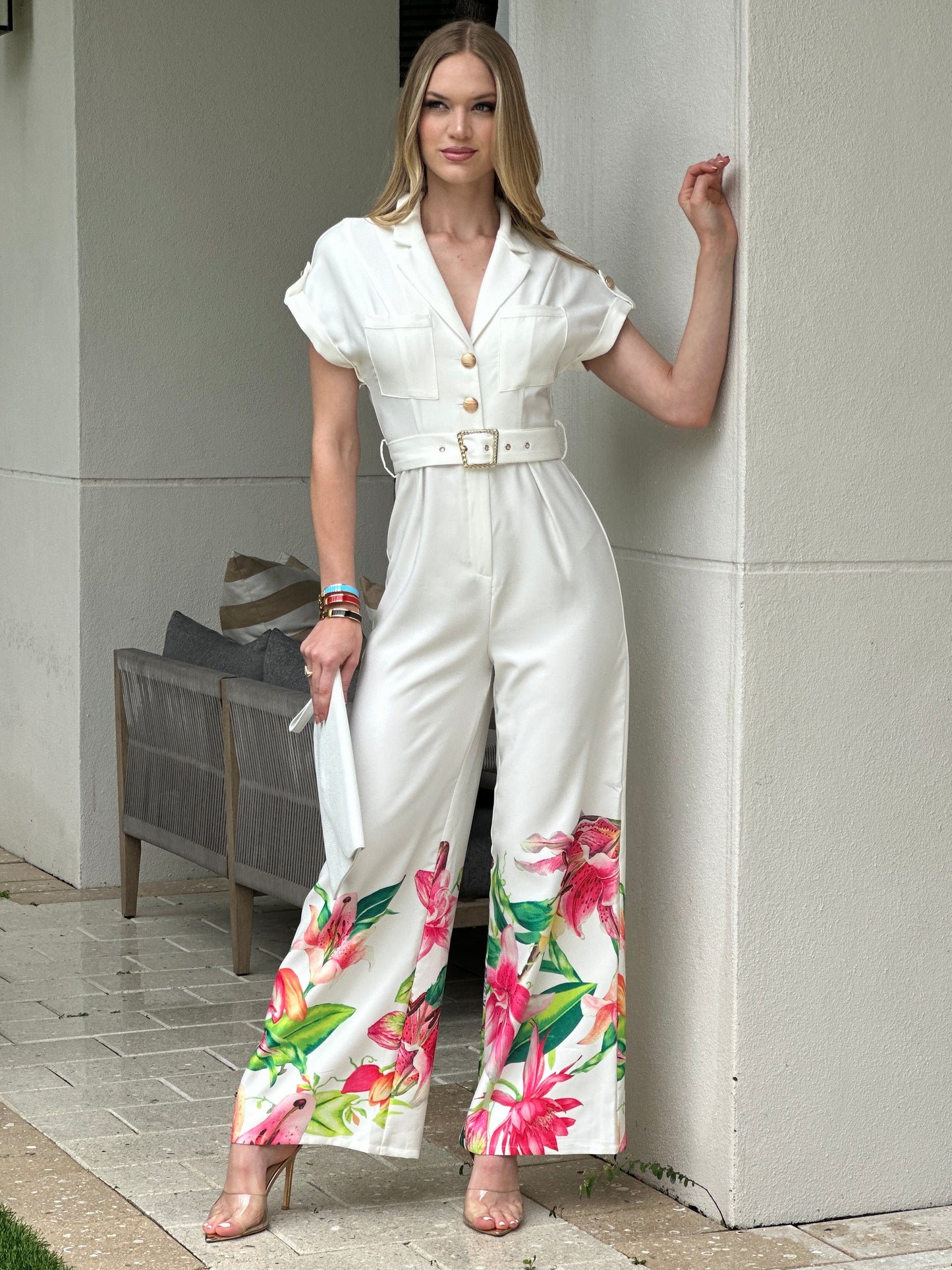 Hawaii White Floral Jumpsuit