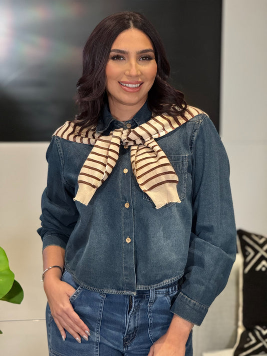 Astrid Denim Shirt+Cardigan