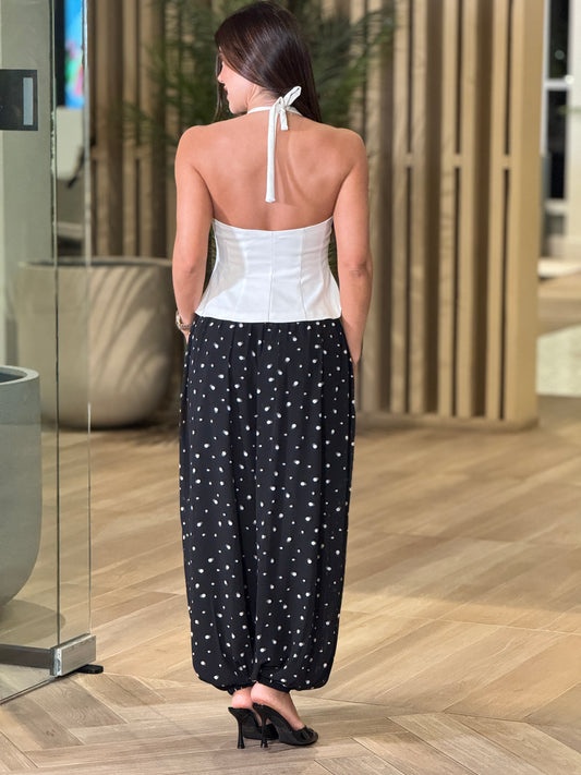 Every White Peplum Halter Top