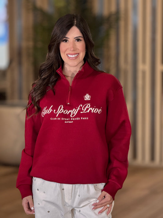 French Sport Burgundy Sweater Top