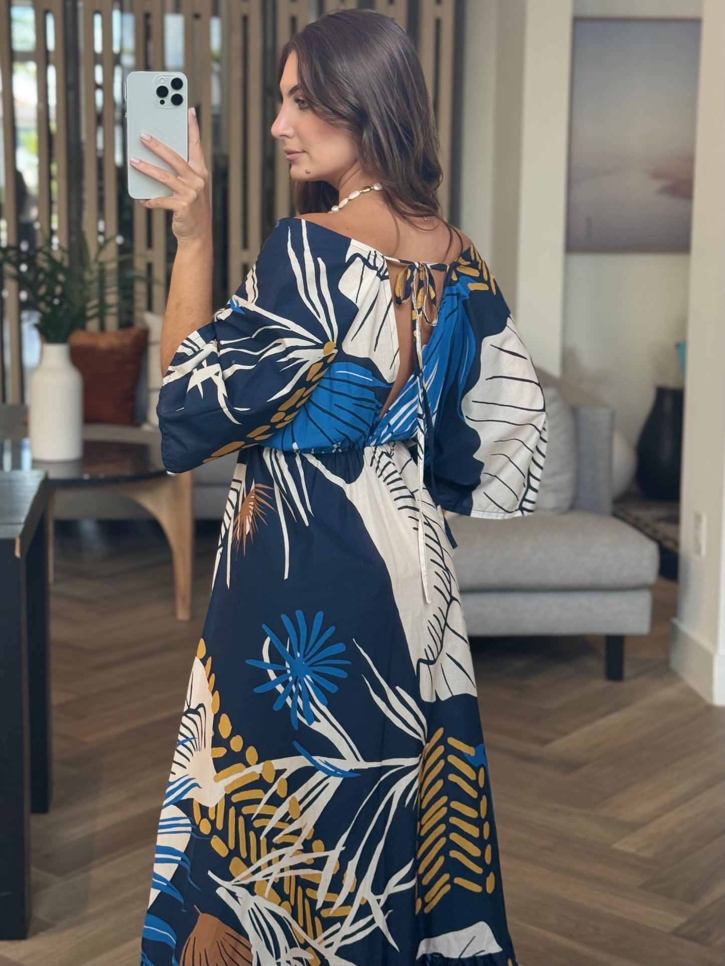 Mariana Blue Print Maxi Dress