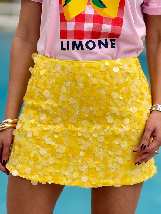 Itoo Yellow Sequin Skirt