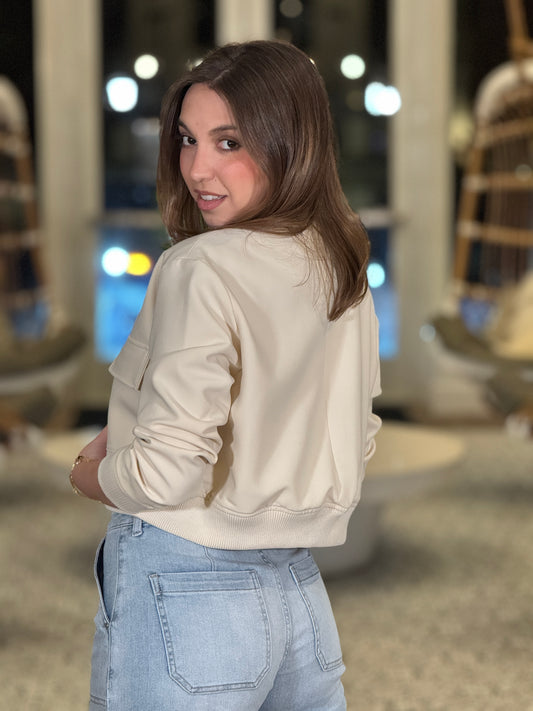 The Bomber Beige Jacket
