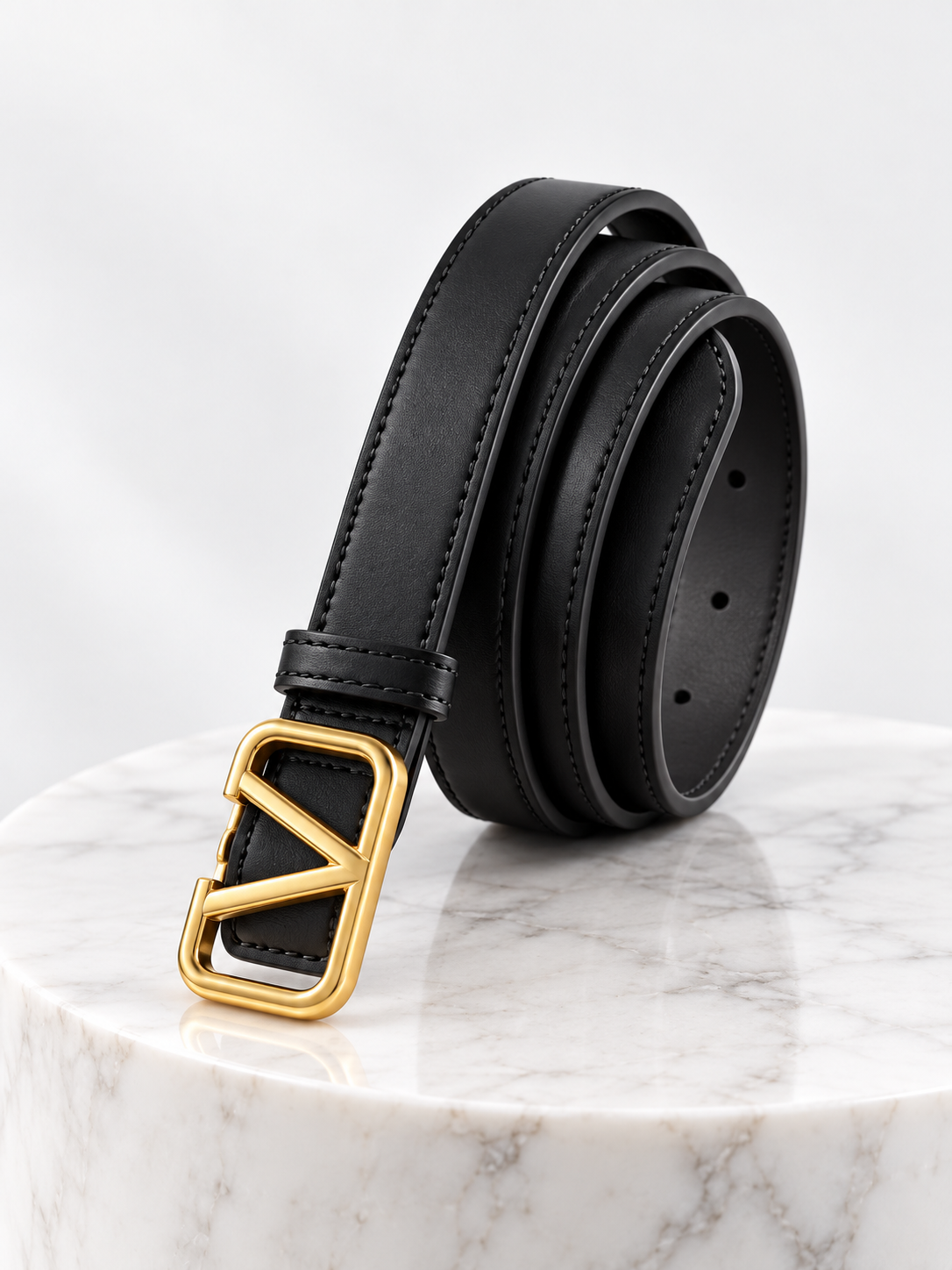Valen Black Thin Belt