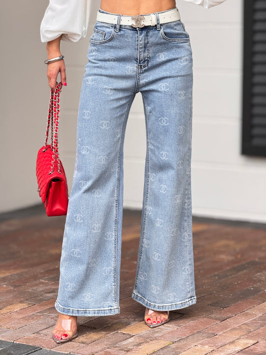 Cece Light Denim Logos Jeans